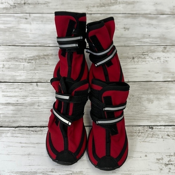 DOG BOOTS RED VELCRO SZ L - Picture 1 of 4